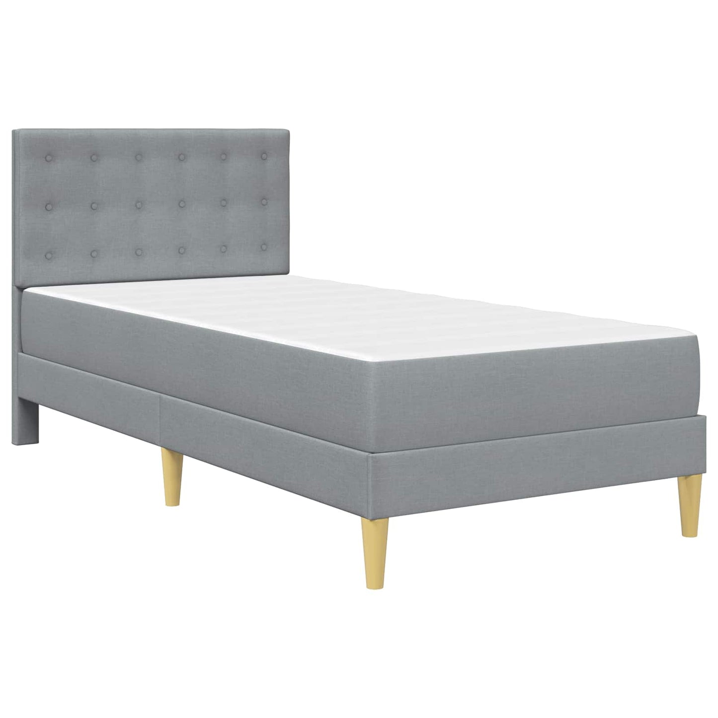 Struttura letto con materasso Grigio chiaro 90 x 200 cm Tessuto | homemem39