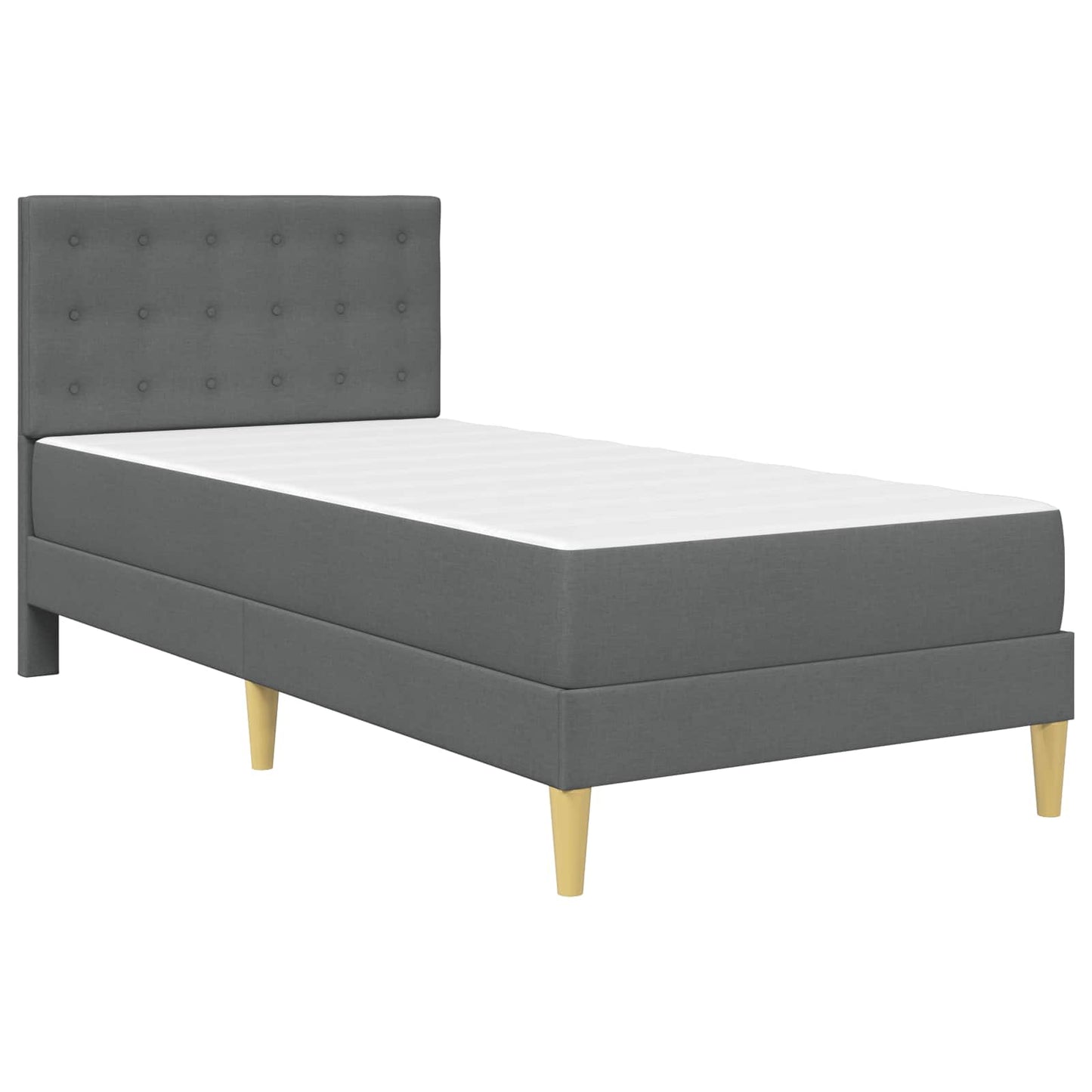 Struttura letto con materasso Grigio scuro 90 x 200 cm Tessuto | homemem39
