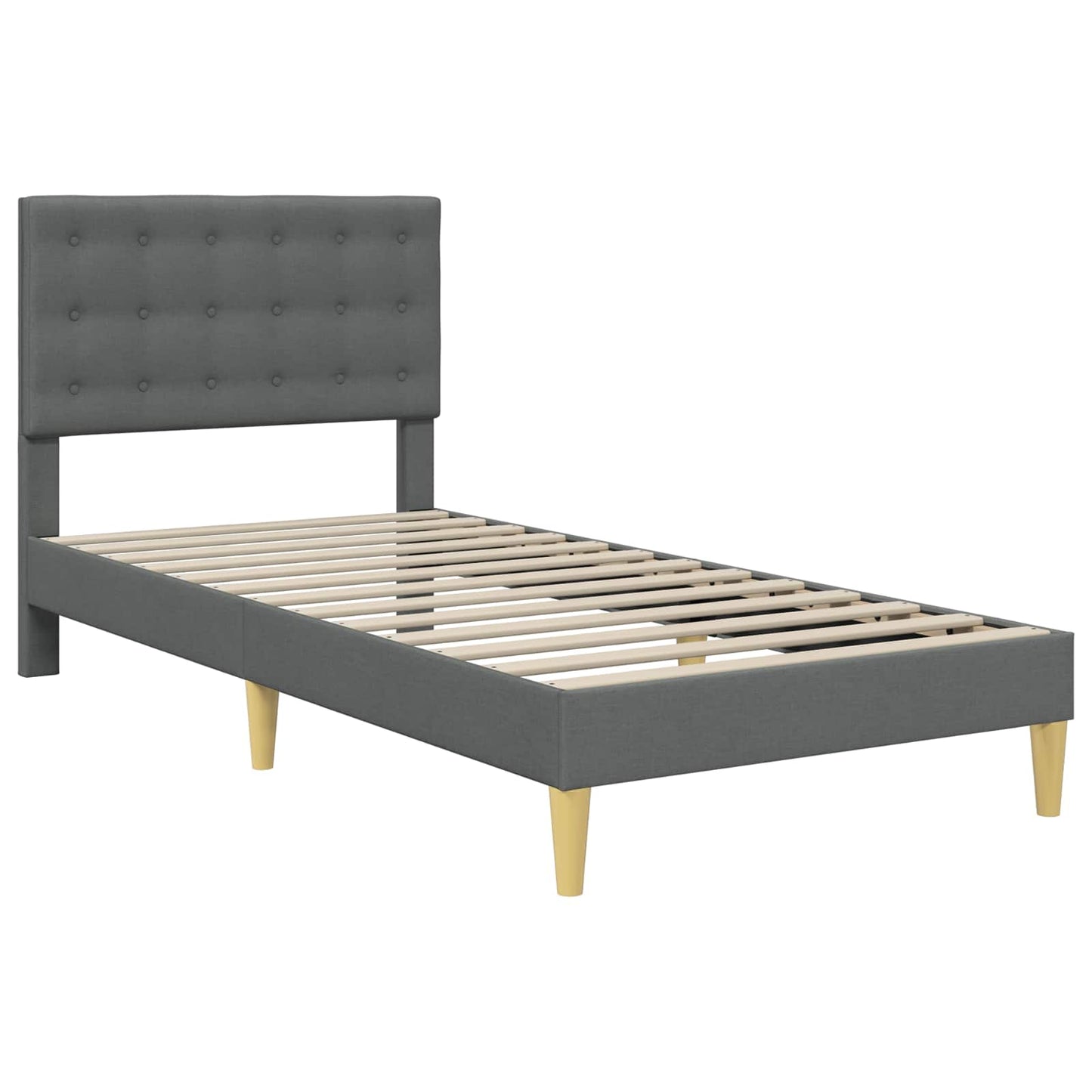 Struttura letto con materasso Grigio scuro 90 x 200 cm Tessuto | homemem39