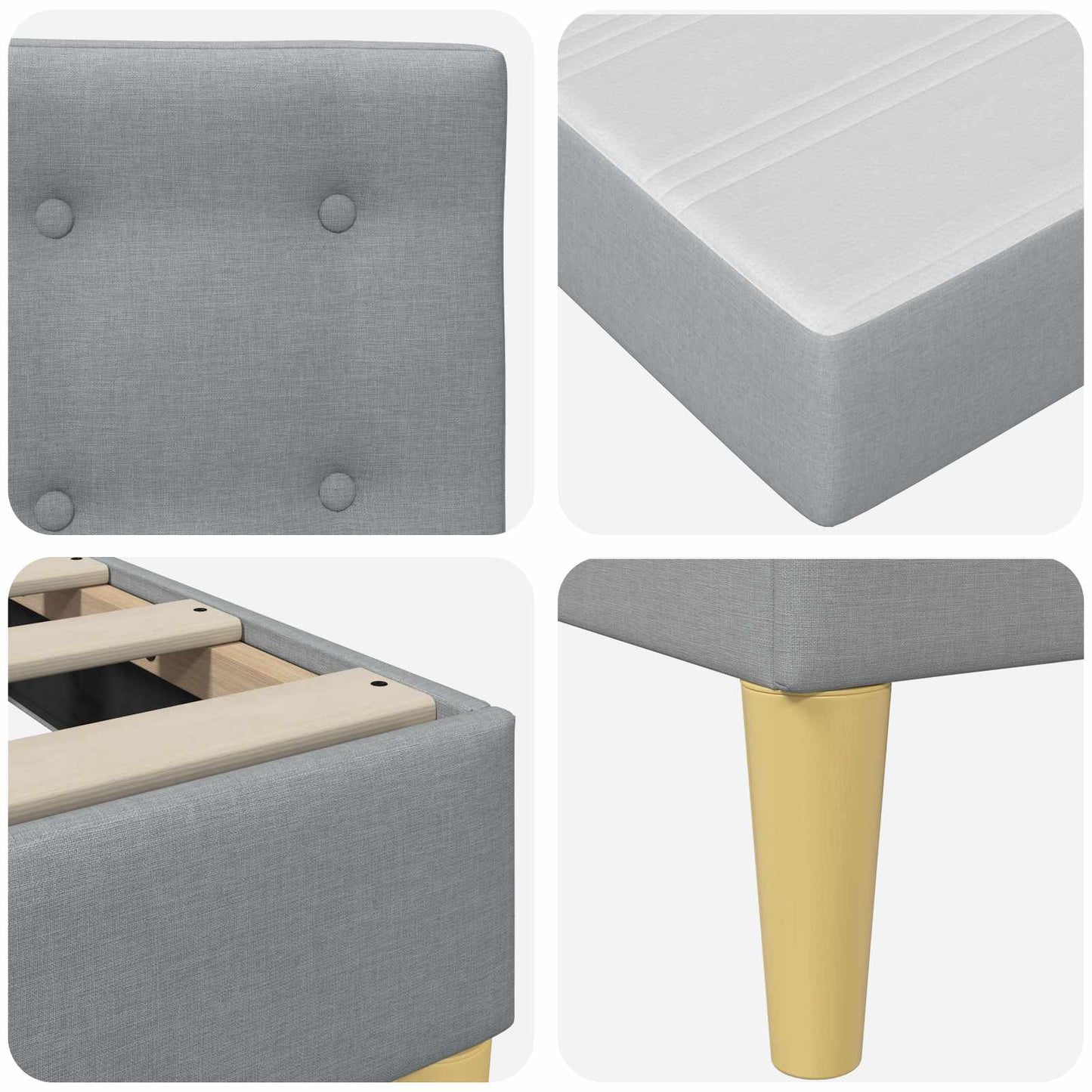 Struttura letto con materasso Grigio chiaro 100 x 200 cm | homemem39
