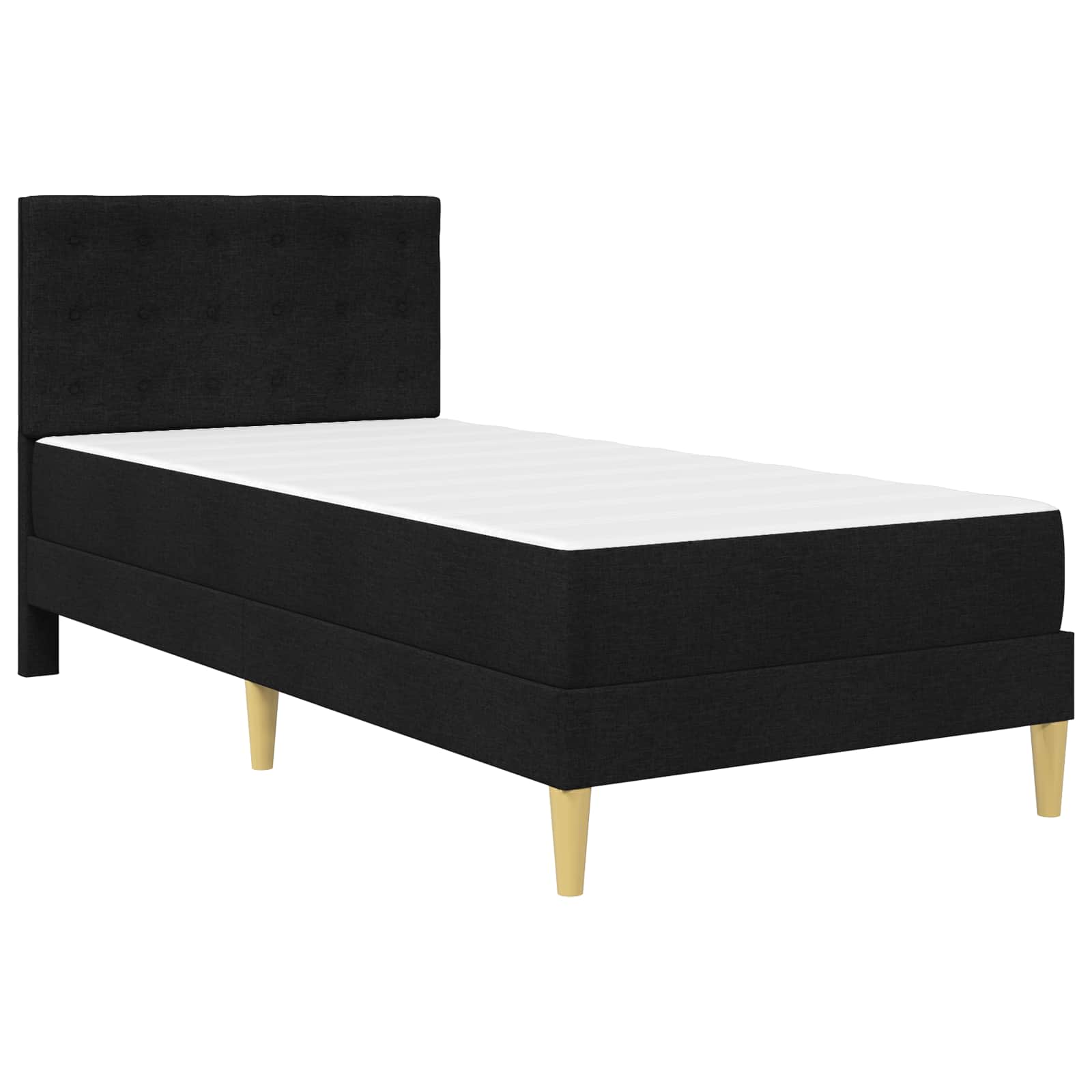 Struttura letto con materasso Nero 100 x 200 cm Tessuto | homemem39