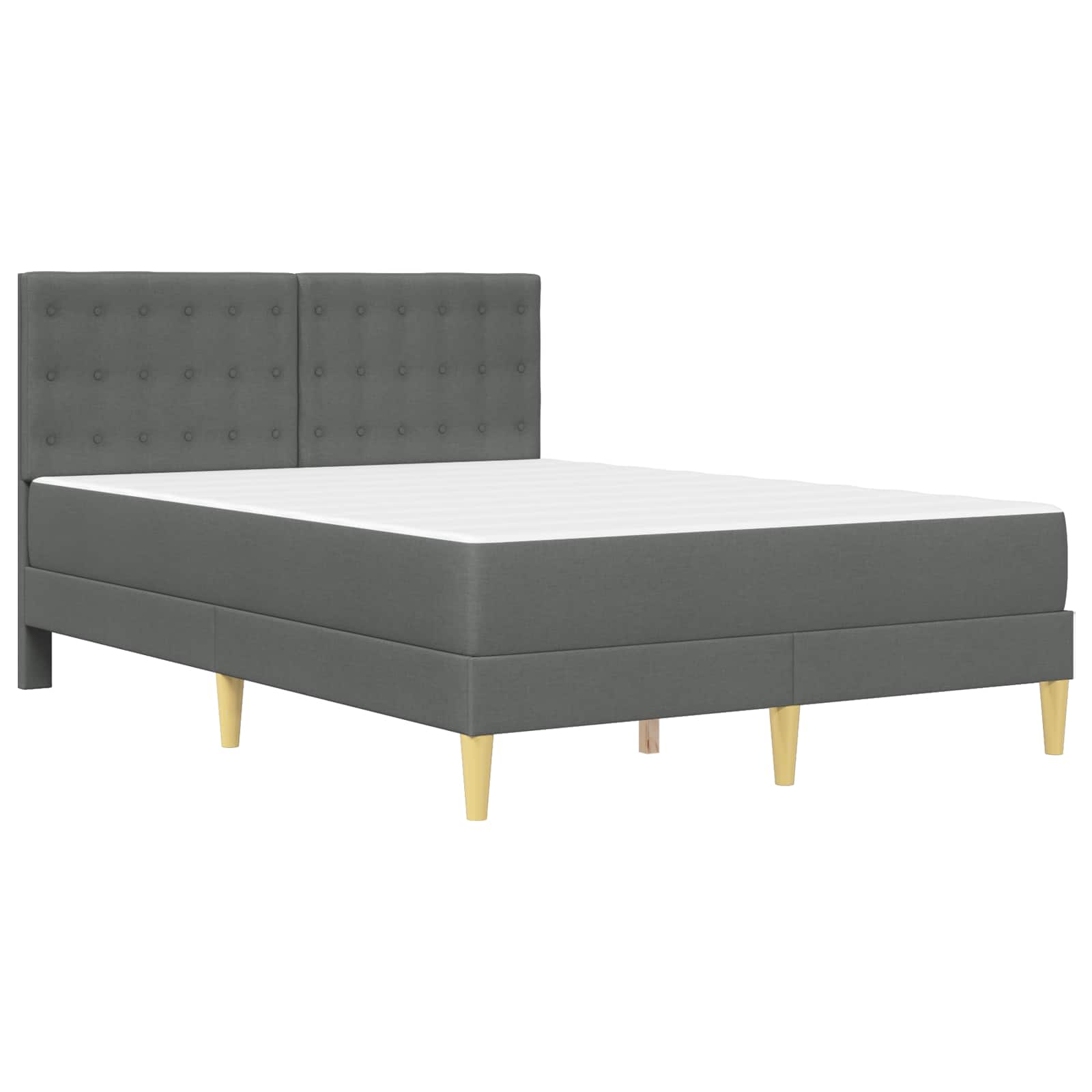 Struttura letto con materasso Grigio scuro Tessuto | homemem39