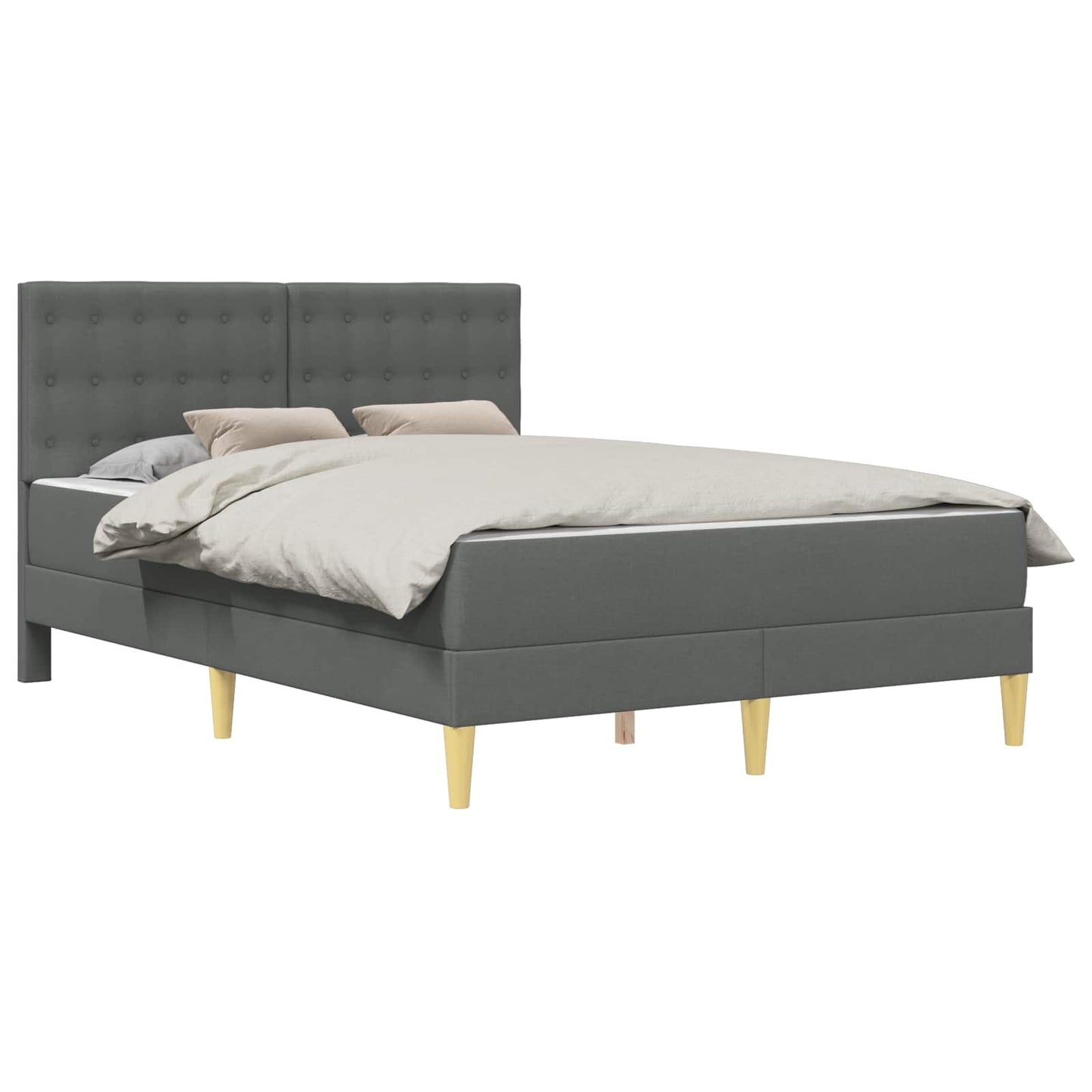 Struttura letto con materasso Grigio scuro 160 x 200 cm Tessuto | homemem39