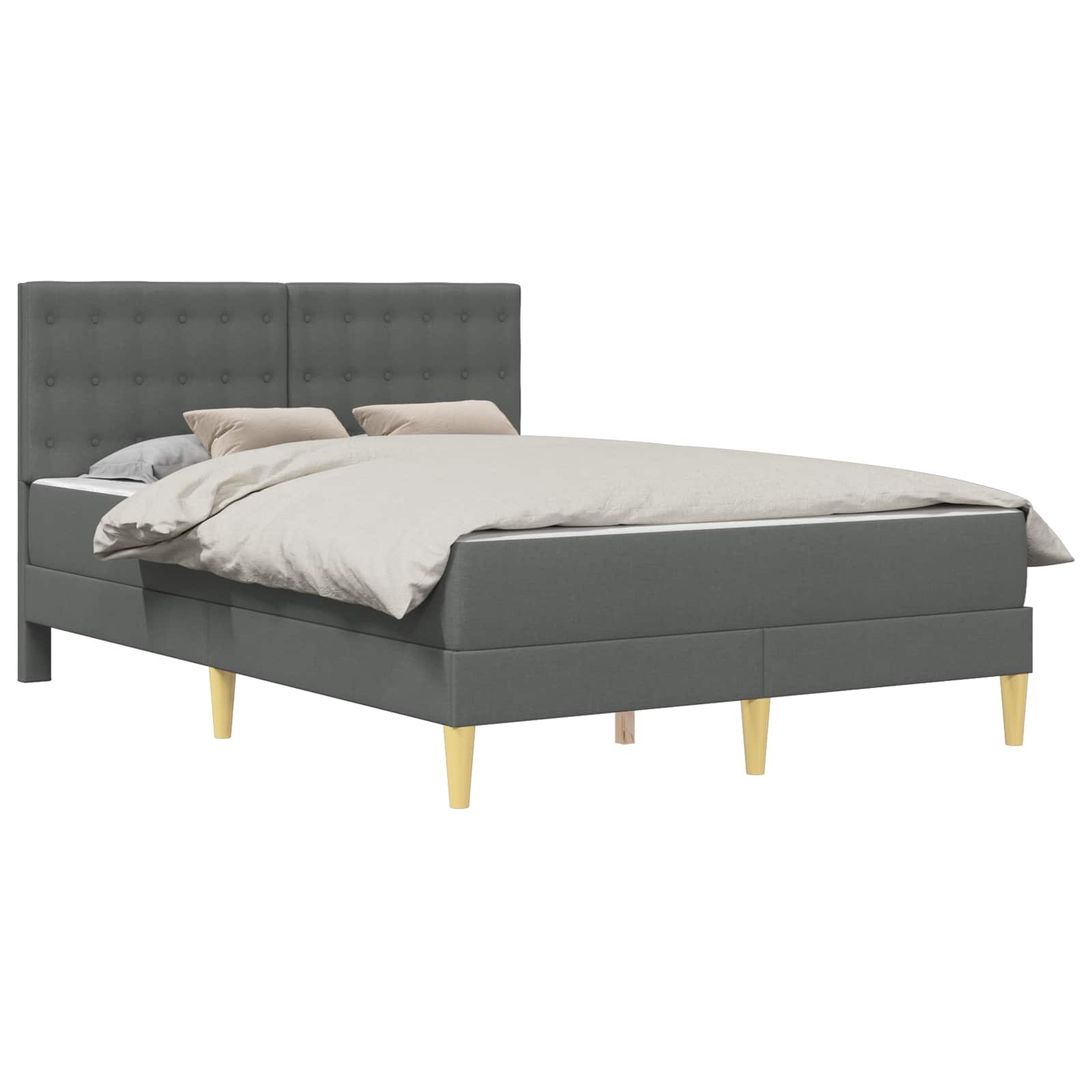 Struttura letto con materasso Grigio scuro 160 x 200 cm Tessuto | homemem39