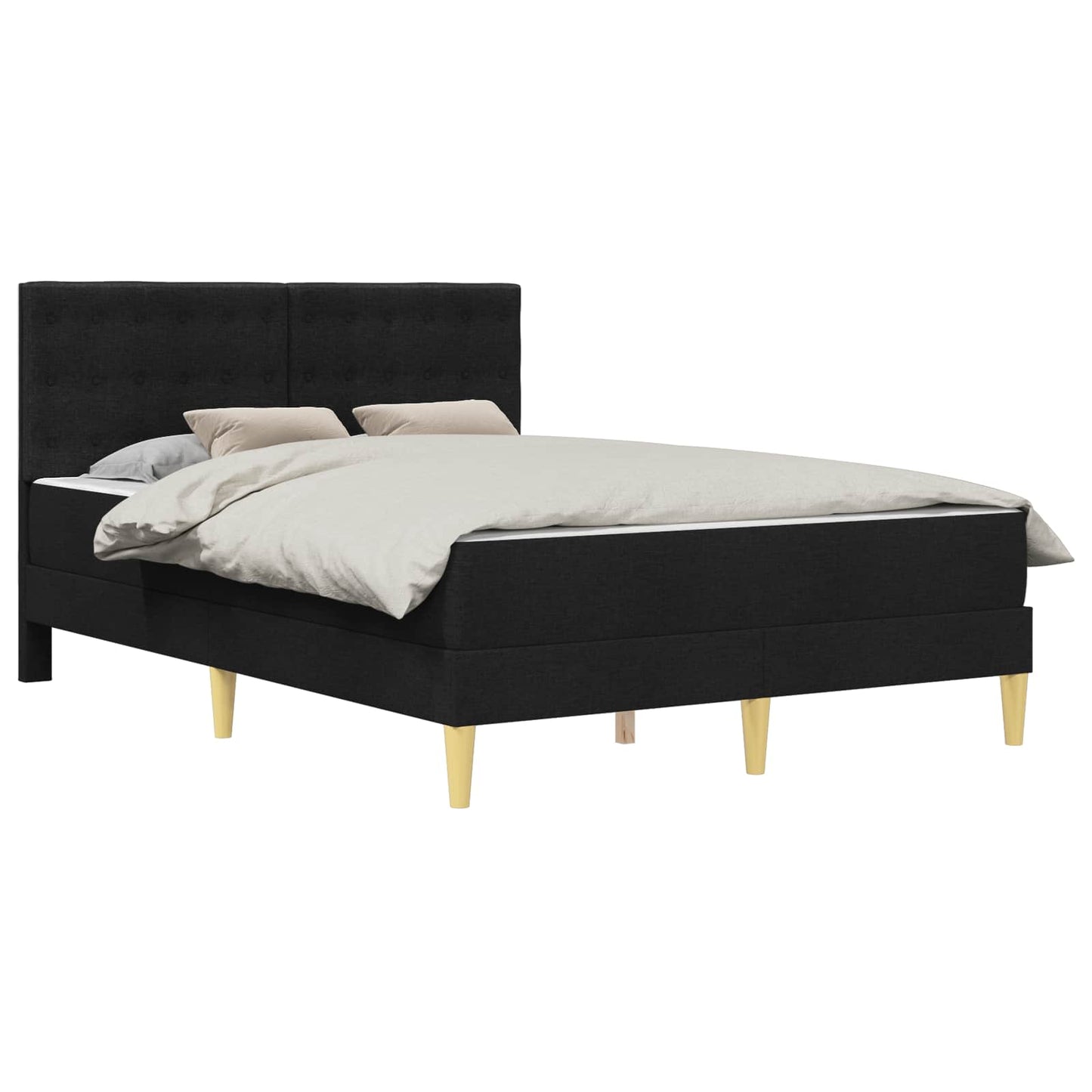 Struttura letto con materasso Nero 160 x 200 cm Tessuto | homemem39