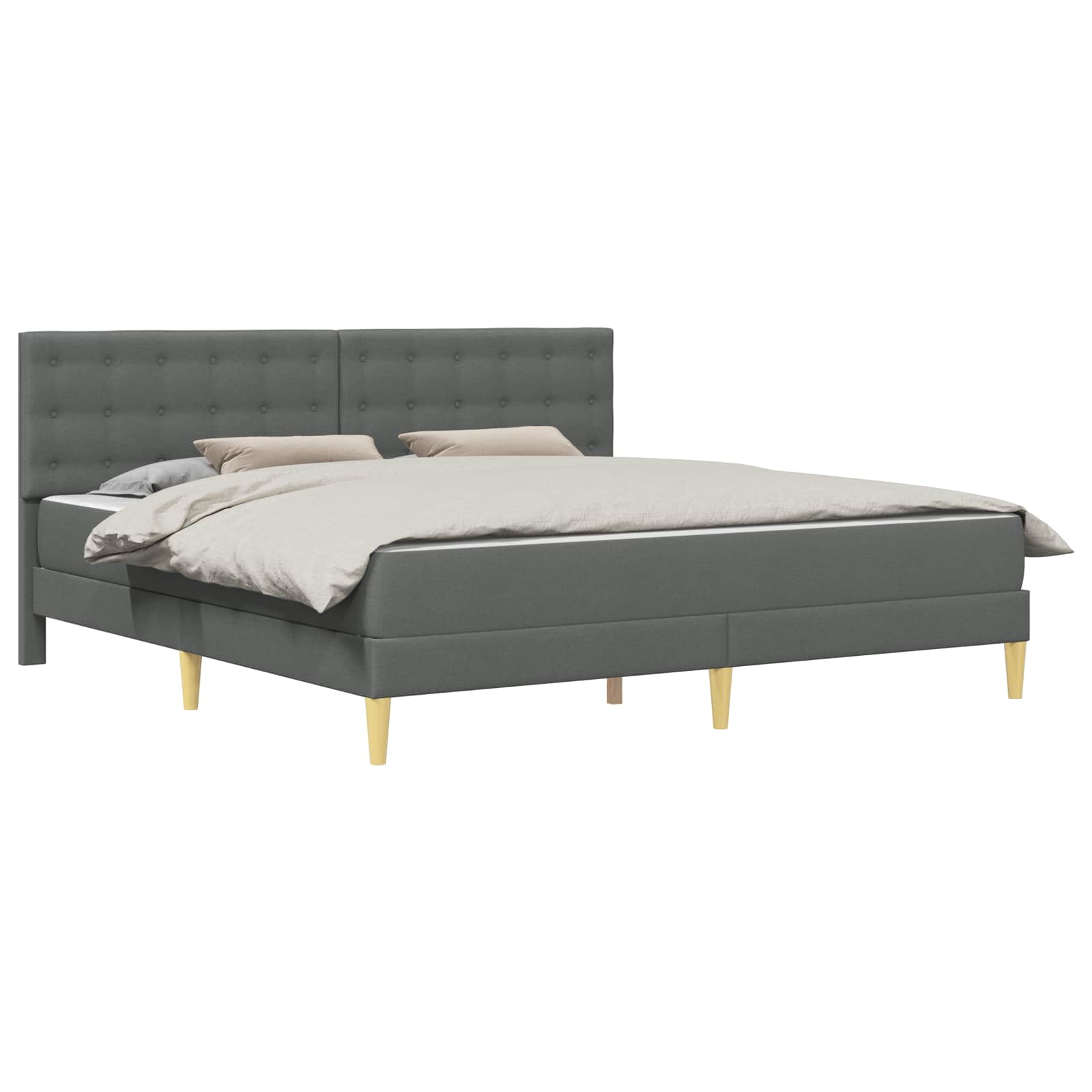 Struttura letto con materasso Grigio scuro 180 x 200 cm Tessuto | homemem39