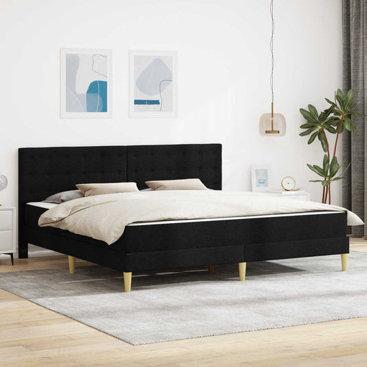 Struttura letto con materasso Nero 180 x 200 cm Tessuto | homemem39