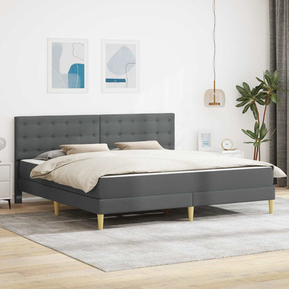 Struttura letto con materasso Grigio scuro 200 x 200 cm Tessuto | homemem39
