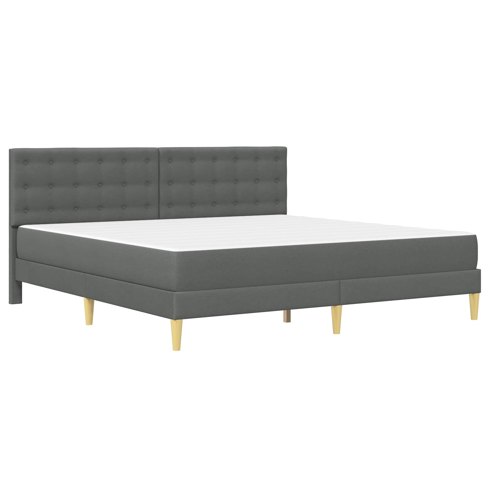 Struttura letto con materasso Grigio scuro 200 x 200 cm Tessuto | homemem39