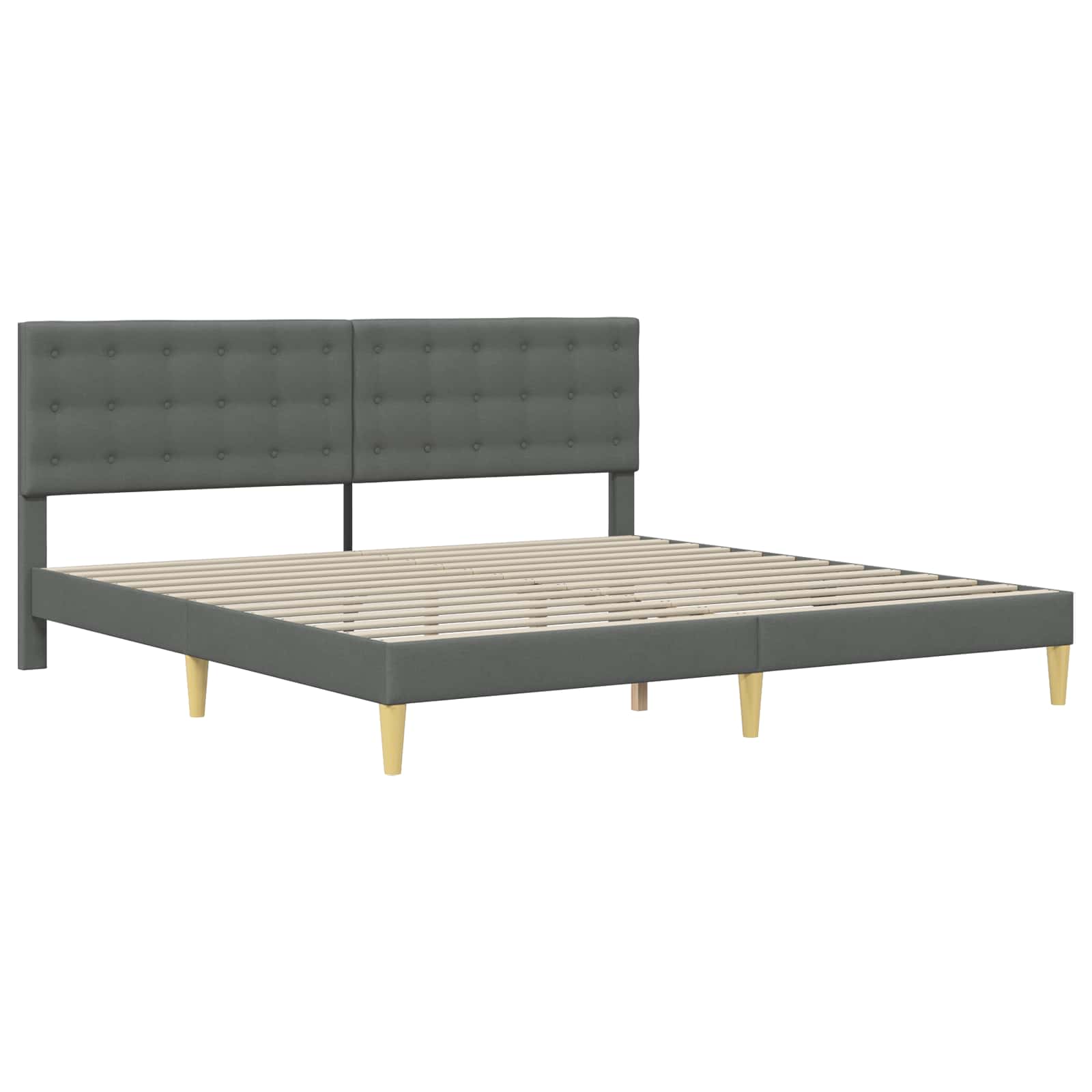 Struttura letto con materasso Grigio scuro 200 x 200 cm Tessuto | homemem39