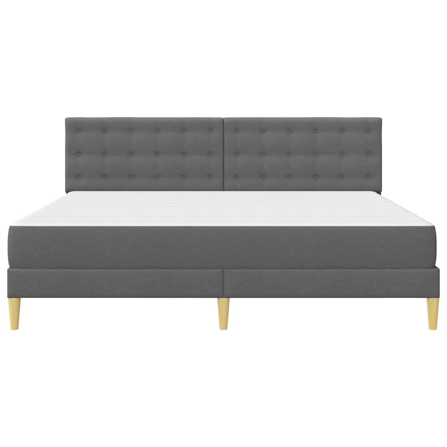 Struttura letto con materasso Grigio scuro 200 x 200 cm Tessuto | homemem39