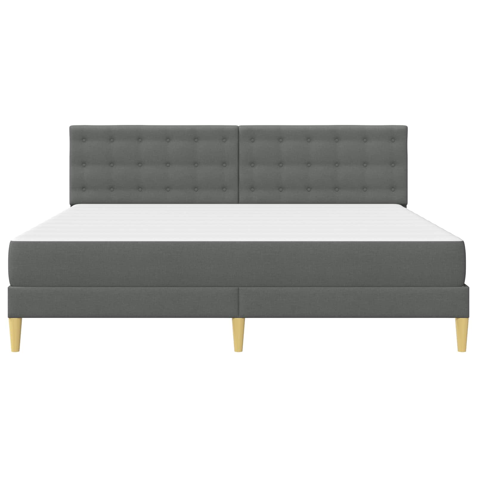 Struttura letto con materasso Grigio scuro 200 x 200 cm Tessuto | homemem39