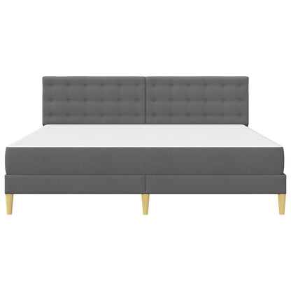 Struttura letto con materasso Grigio scuro 200 x 200 cm Tessuto | homemem39