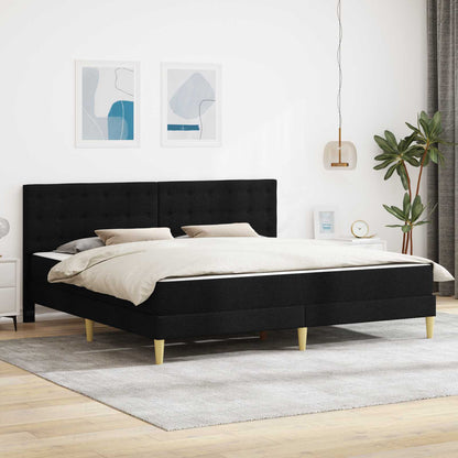 Struttura letto con materasso Nero 200 x 200 cm Tessuto
