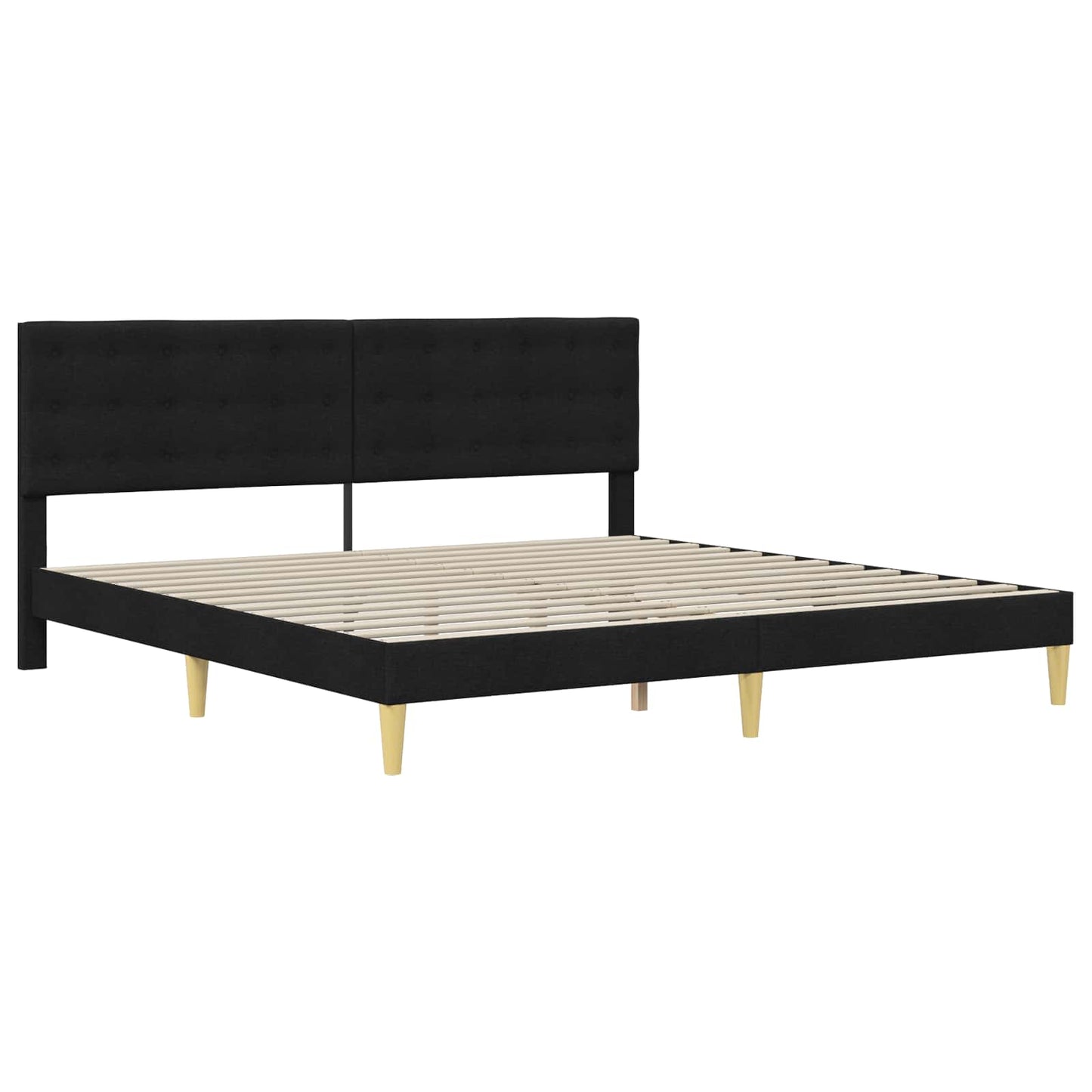 Struttura letto con materasso Nero 200 x 200 cm Tessuto | homemem39