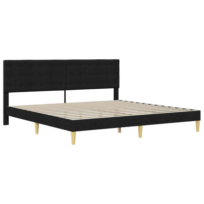 Struttura letto con materasso Nero 200 x 200 cm Tessuto | homemem39