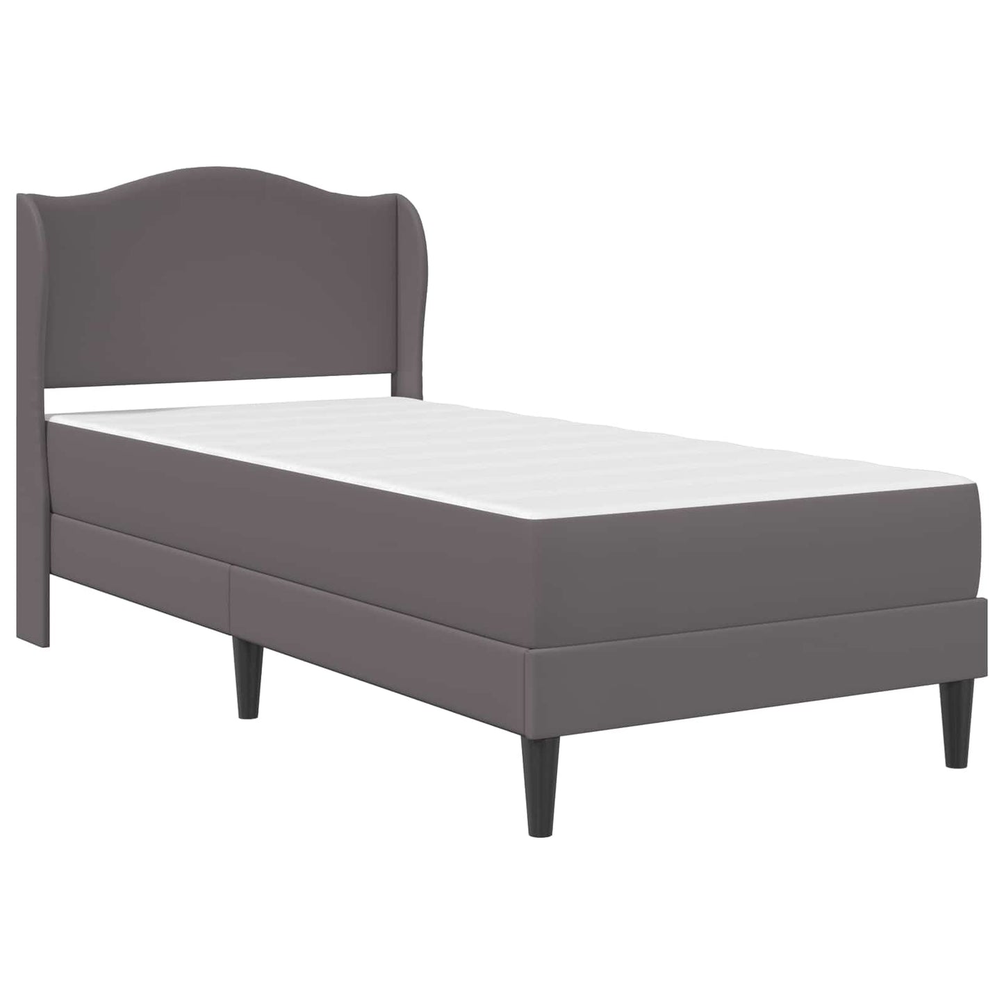 Struttura del letto con testiera Grigio 90 x 190 cm Similpelle | homemem39