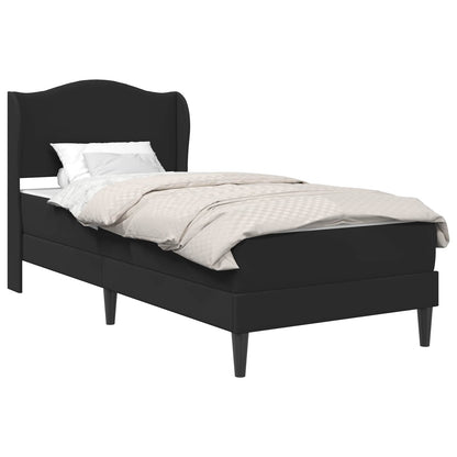 Struttura del letto con testiera Nero 90 x 190 cm Similpelle