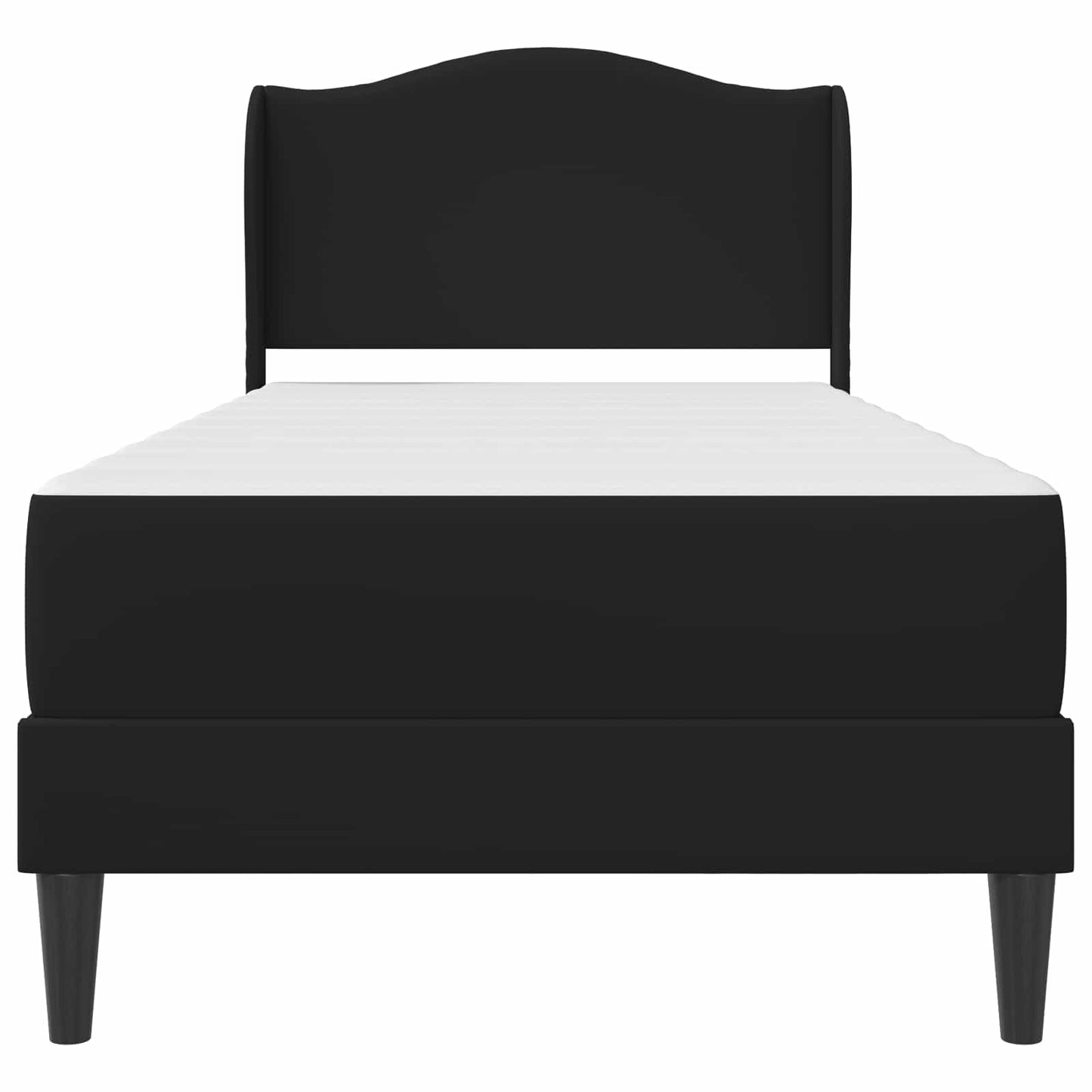 Struttura del letto con testiera Nero 90 x 190 cm Similpelle