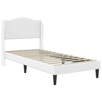 Struttura del letto con testiera Bianco 90 x 190 cm Similpelle | homemem39