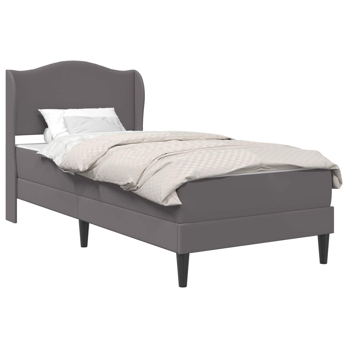 Struttura del letto con testiera Grigio 90 x 200 cm Similpelle | homemem39