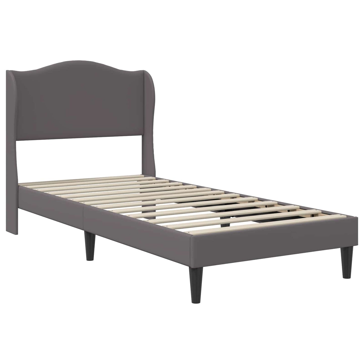 Struttura del letto con testiera Grigio 90 x 200 cm Similpelle | homemem39