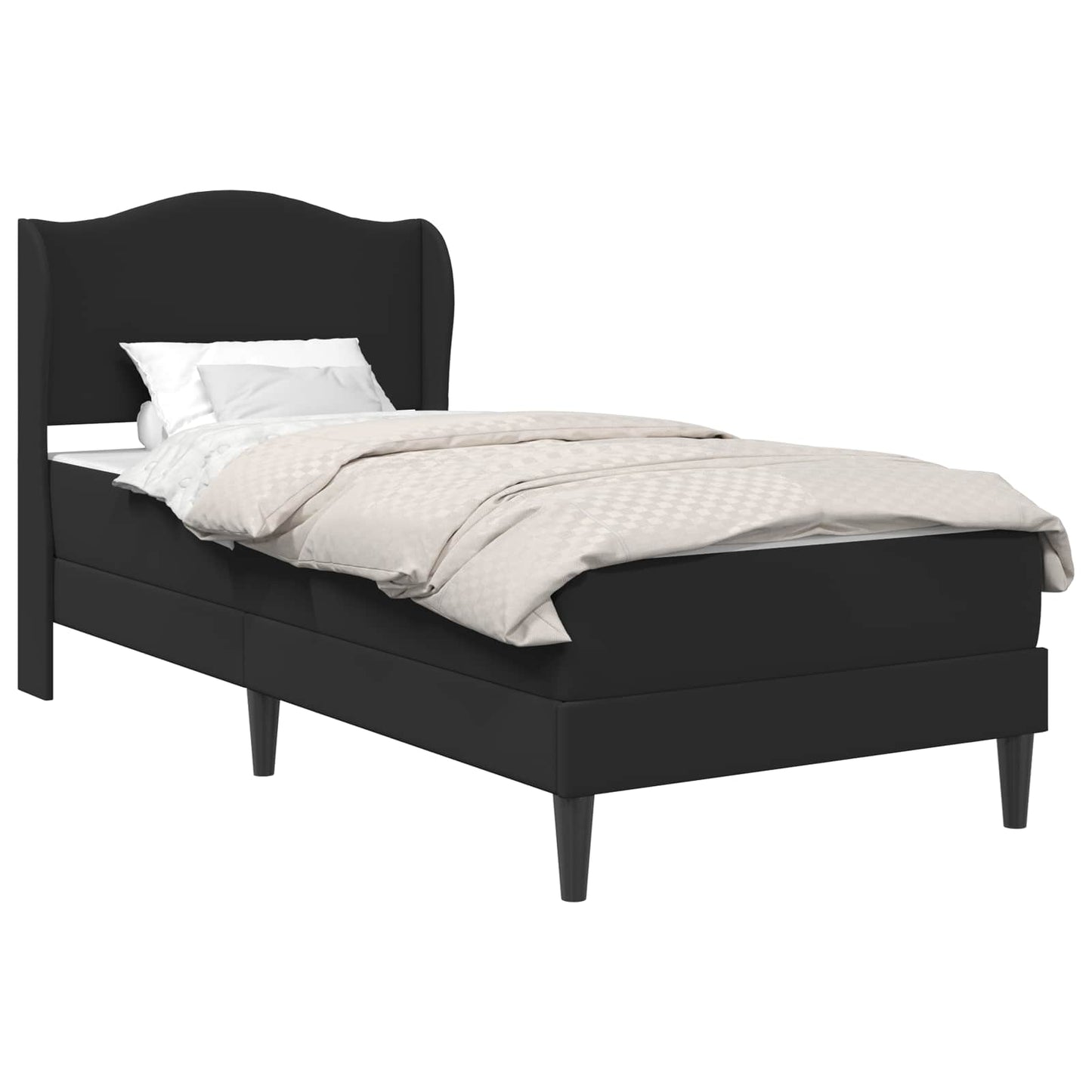 Struttura del letto con testiera Nero 90 x 200 cm Similpelle | homemem39
