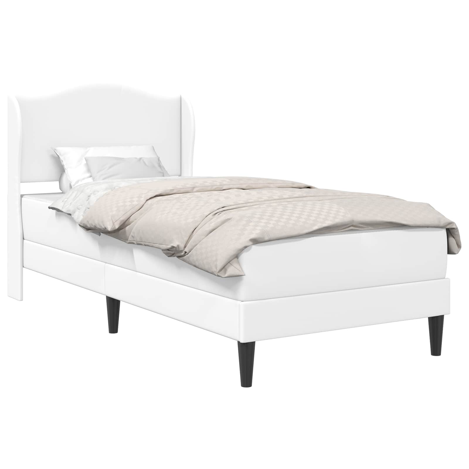 Struttura del letto con testiera Bianco 90 x 200 cm Similpelle | homemem39