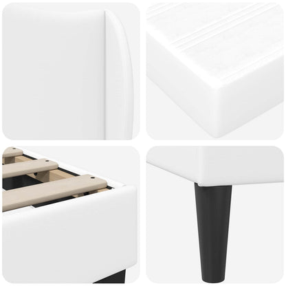 Struttura del letto con testiera Bianco 100 x 200 cm Similpelle | homemem39