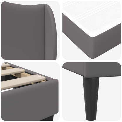 Struttura del letto con testiera Grigio 120 x 190 cm Similpelle | homemem39