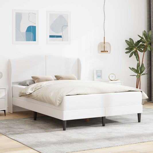 Struttura del letto con testiera Bianco 140 x 190 cm Similpelle | homemem39