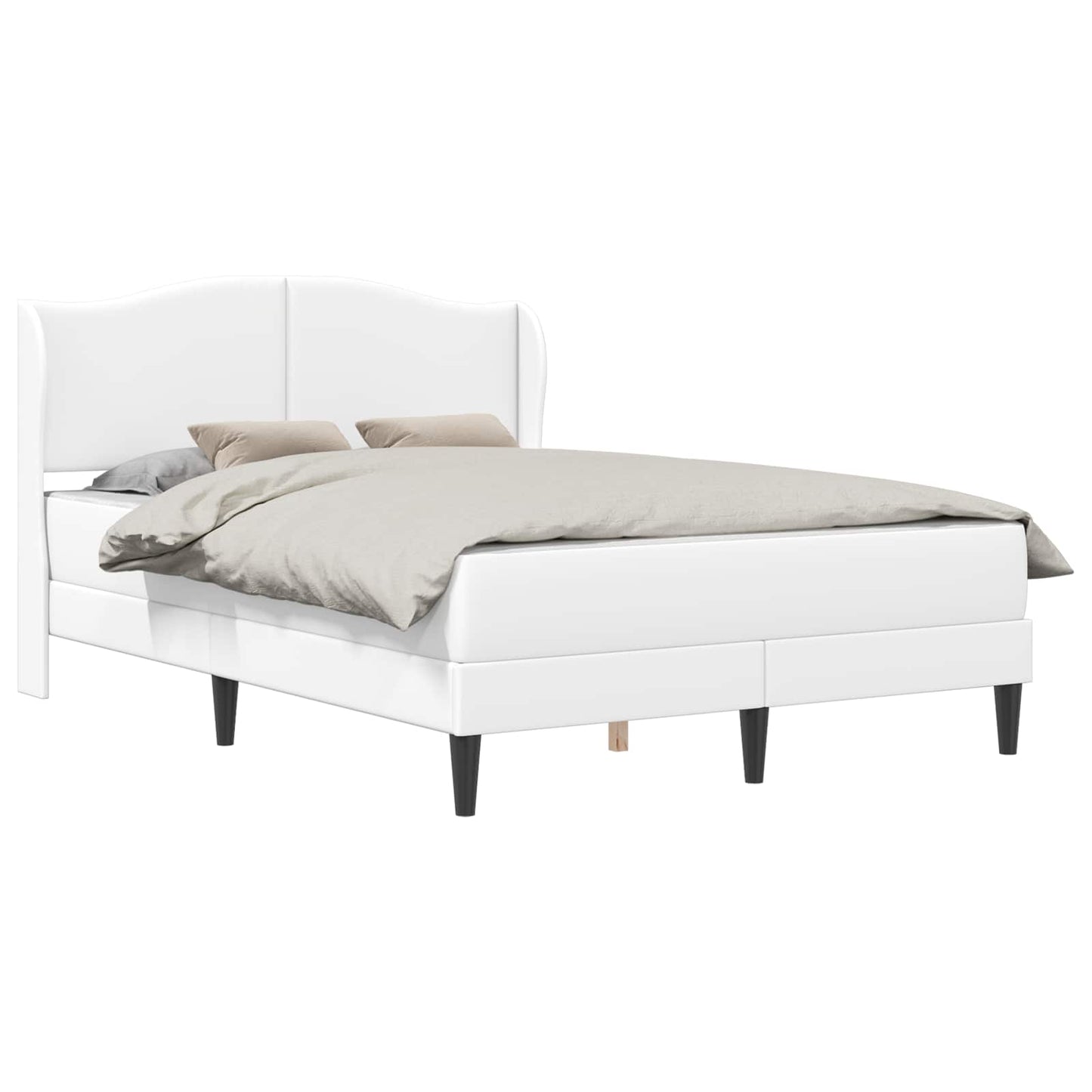 Struttura del letto con testiera Bianco 140 x 190 cm Similpelle | homemem39