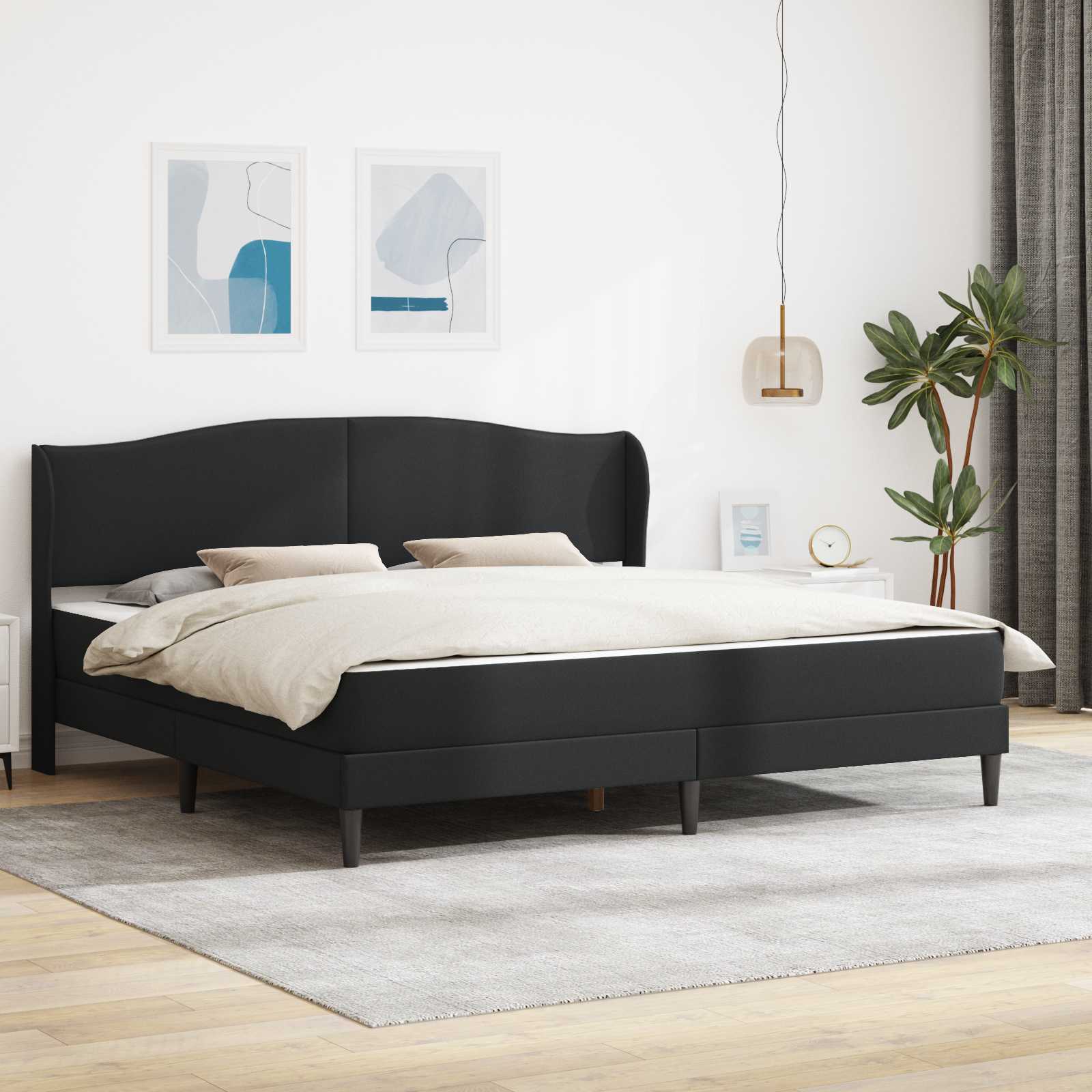 Struttura del letto con testiera Nero 180 x 200 cm Similpelle | homemem39