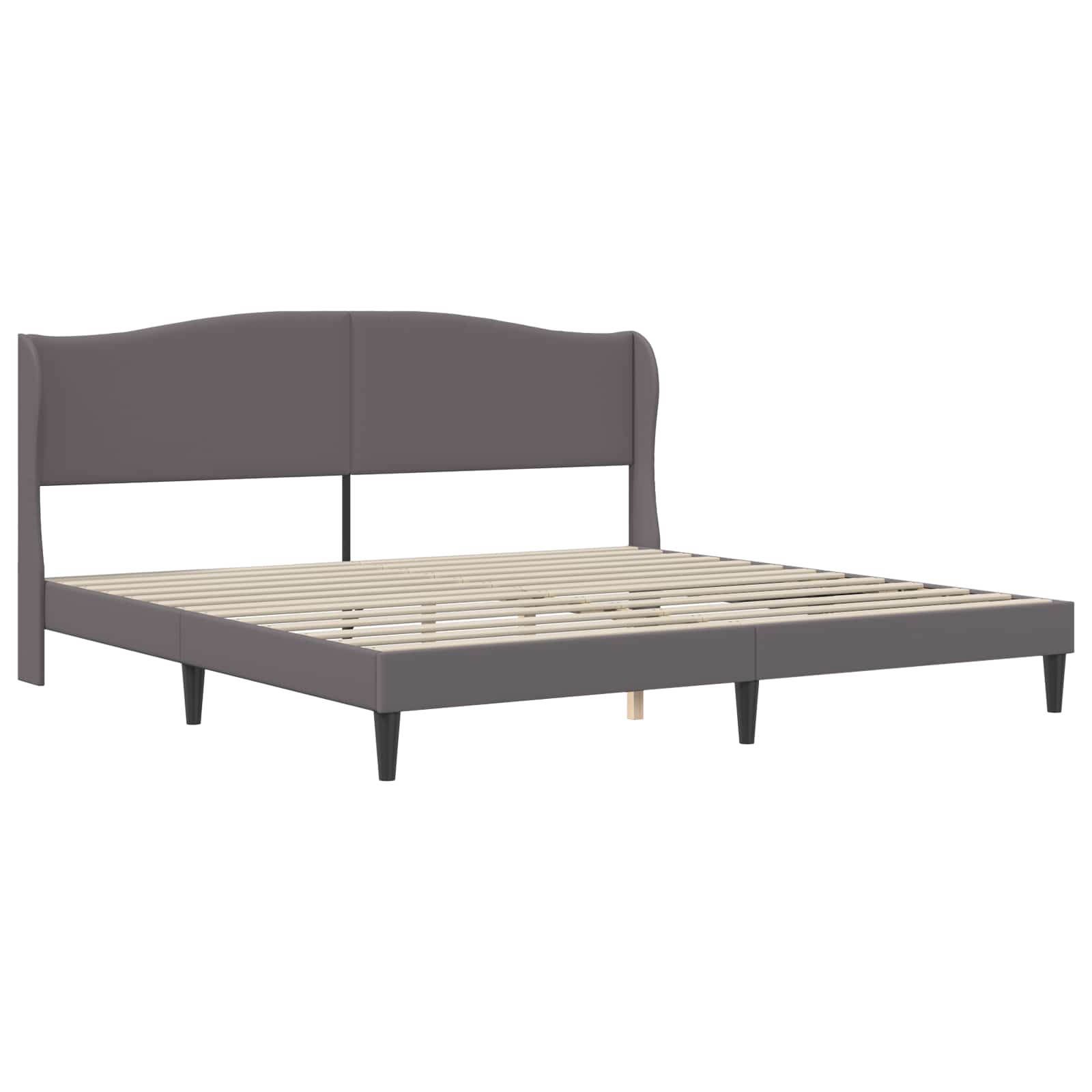Struttura del letto con testiera Grigio 200 x 200 cm Similpelle | homemem39