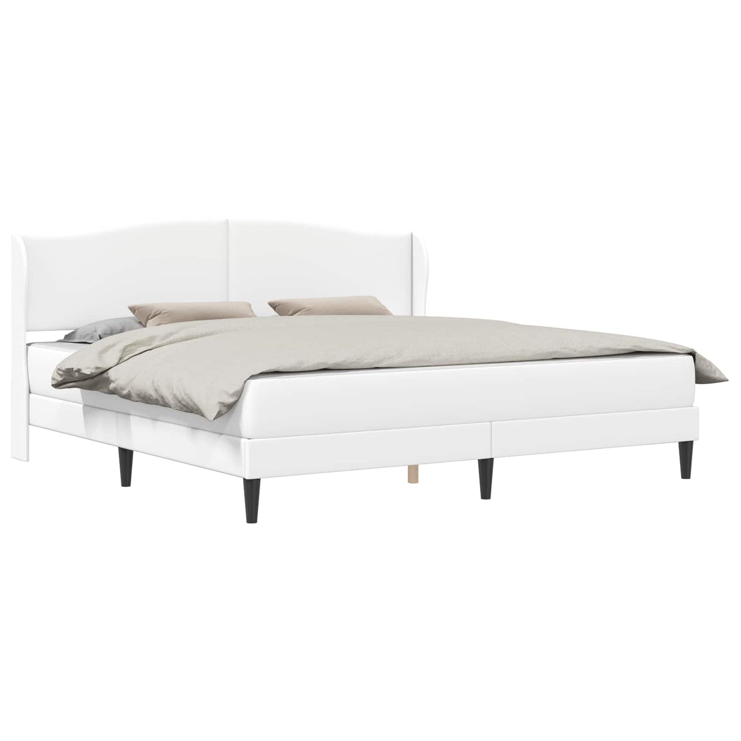 Struttura del letto con testiera Bianco 200 x 200 cm Similpelle | homemem39