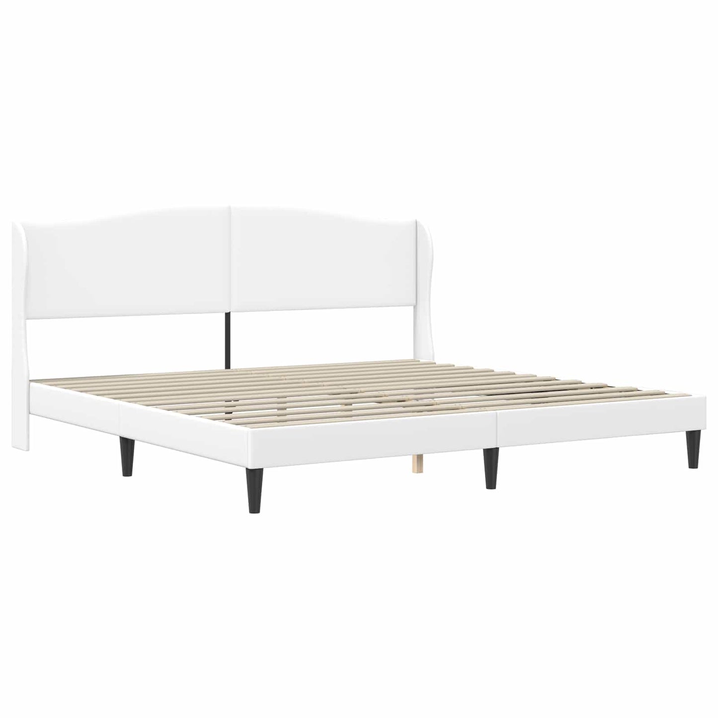 Struttura del letto con testiera Bianco 200 x 200 cm Similpelle | homemem39