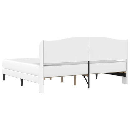 Struttura del letto con testiera Bianco 200 x 200 cm Similpelle | homemem39