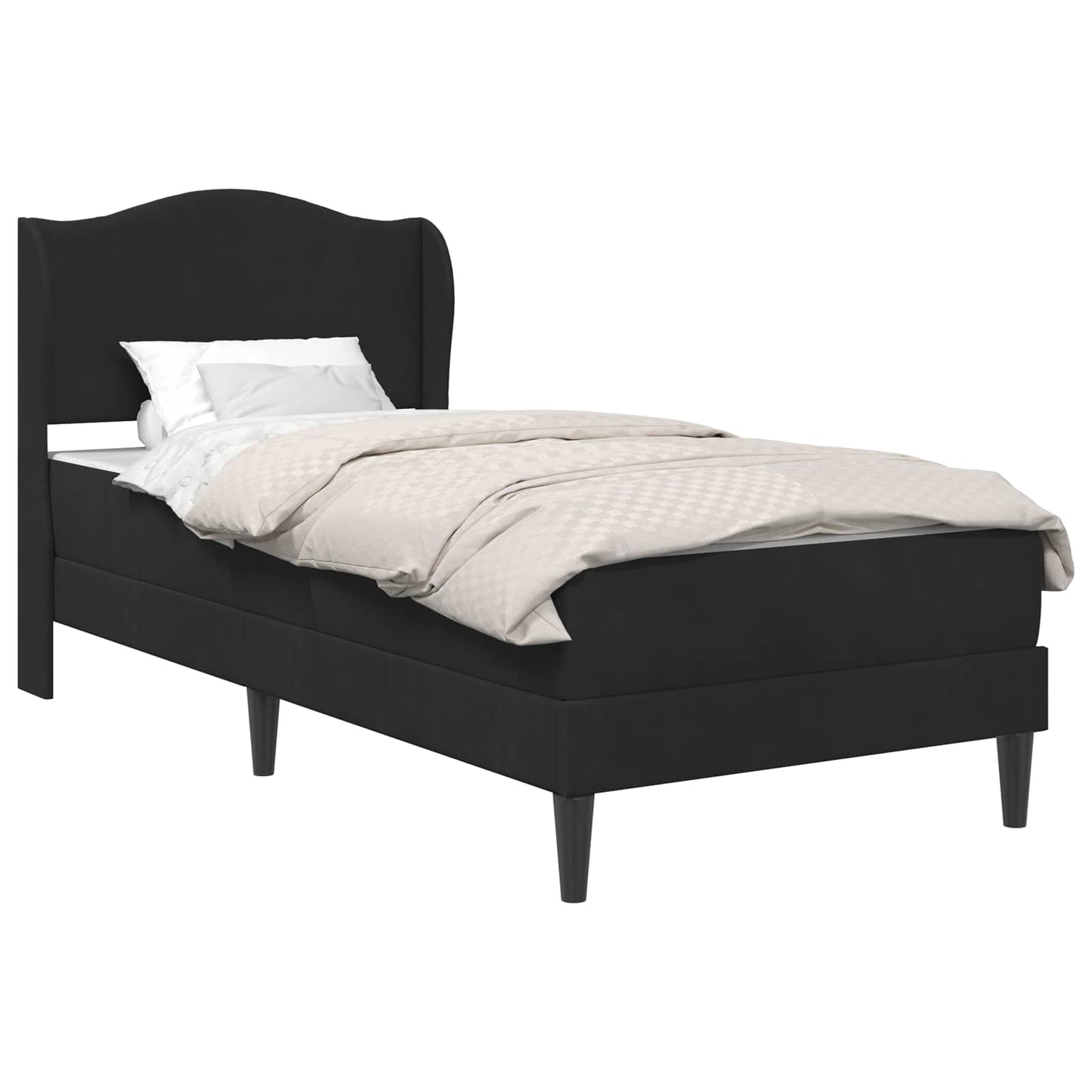 Struttura del letto con testiera Nero 80 x 200 cm Velluto
