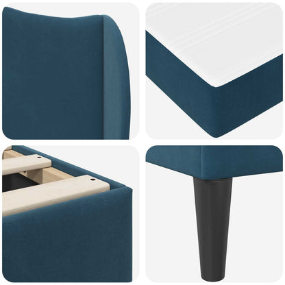 Struttura del letto con testiera Blu 80 x 200 cm Velluto | homemem39