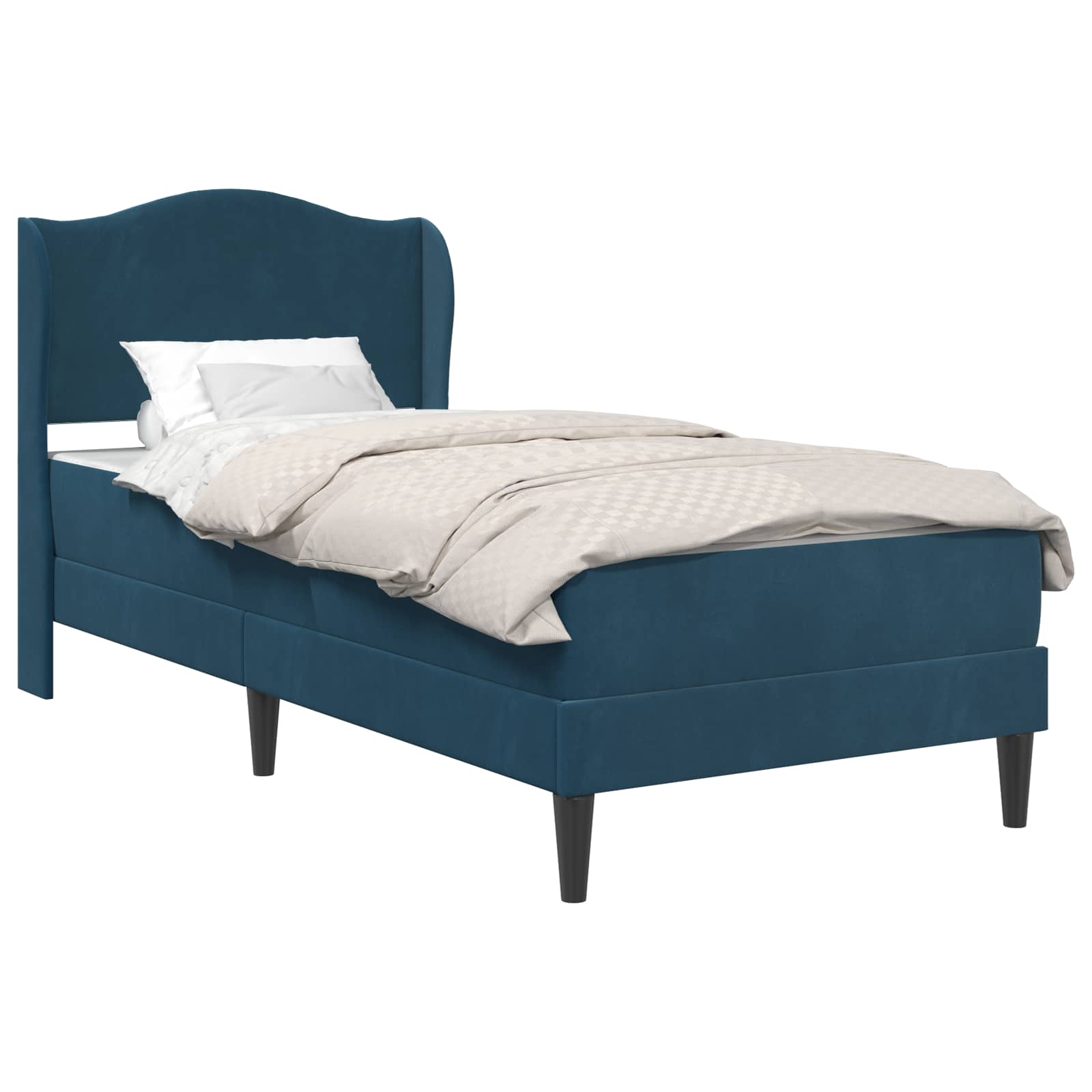 Struttura del letto con testiera Blu 80 x 200 cm Velluto | homemem39