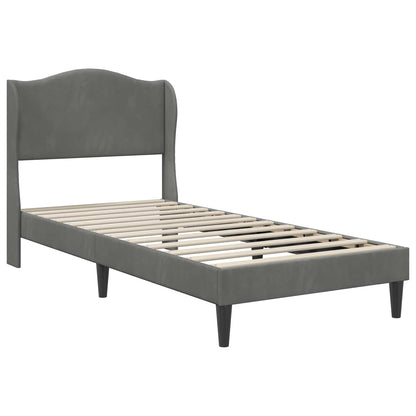 Struttura del letto Grigio Scuro 90 x 200 cm Velluto
