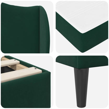 Struttura del letto Verde Scuro 90 x 200 cm Velluto | homemem39