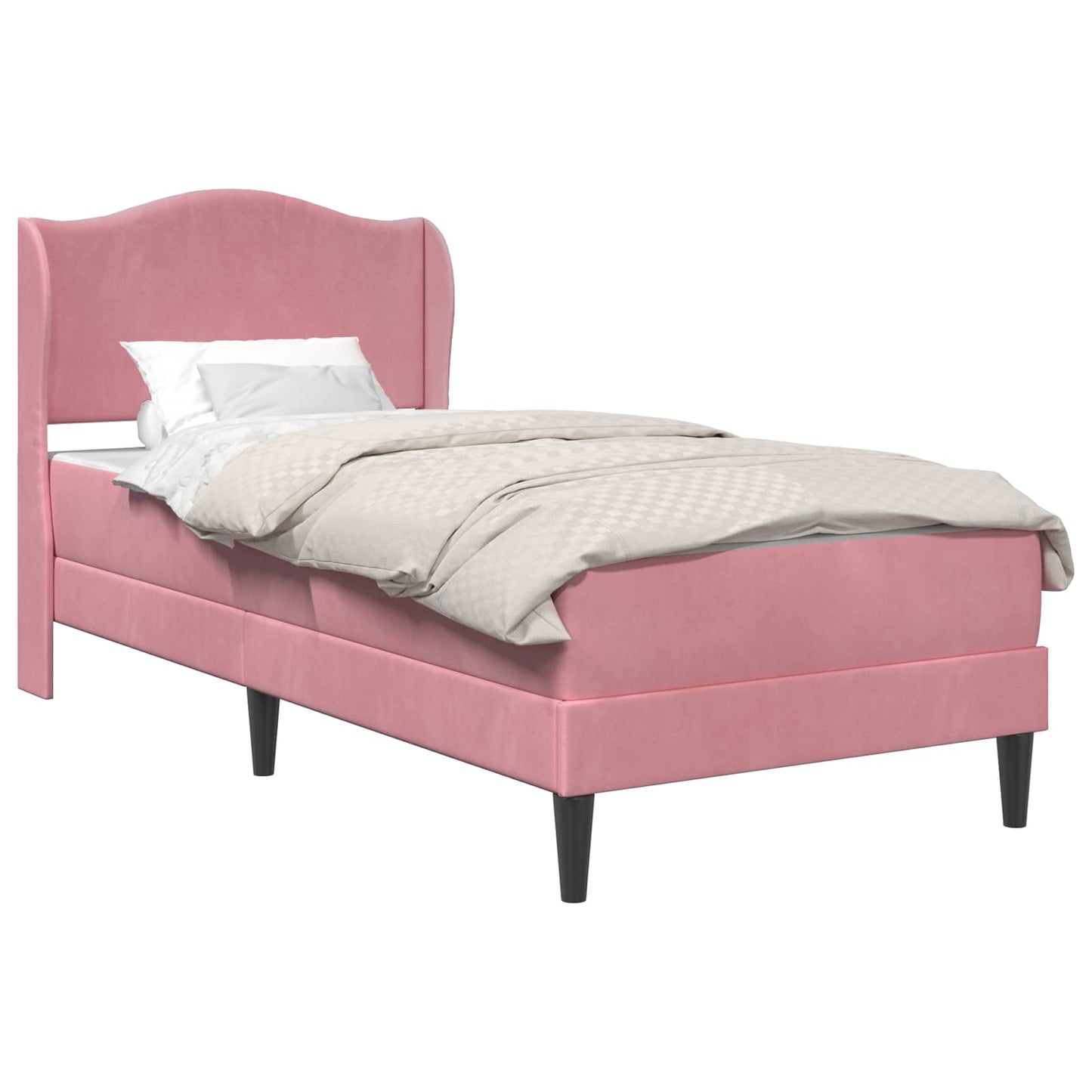 Struttura del letto con testiera Rosa 90 x 200 cm Velluto | homemem39