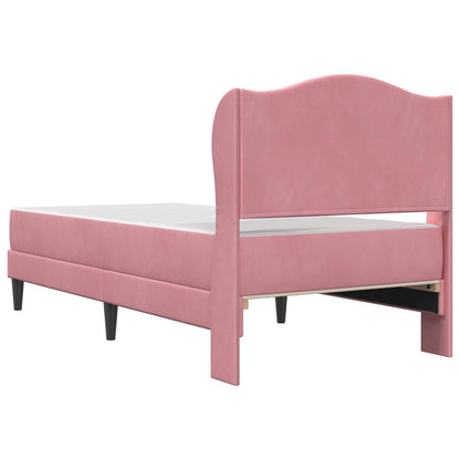 Struttura del letto con testiera Rosa 90 x 200 cm Velluto | homemem39