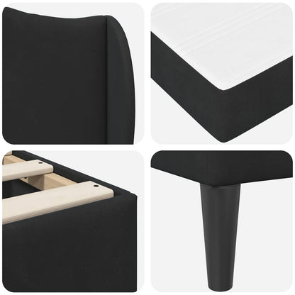 Struttura del letto con testiera Nero 90 x 200 cm Velluto | homemem39