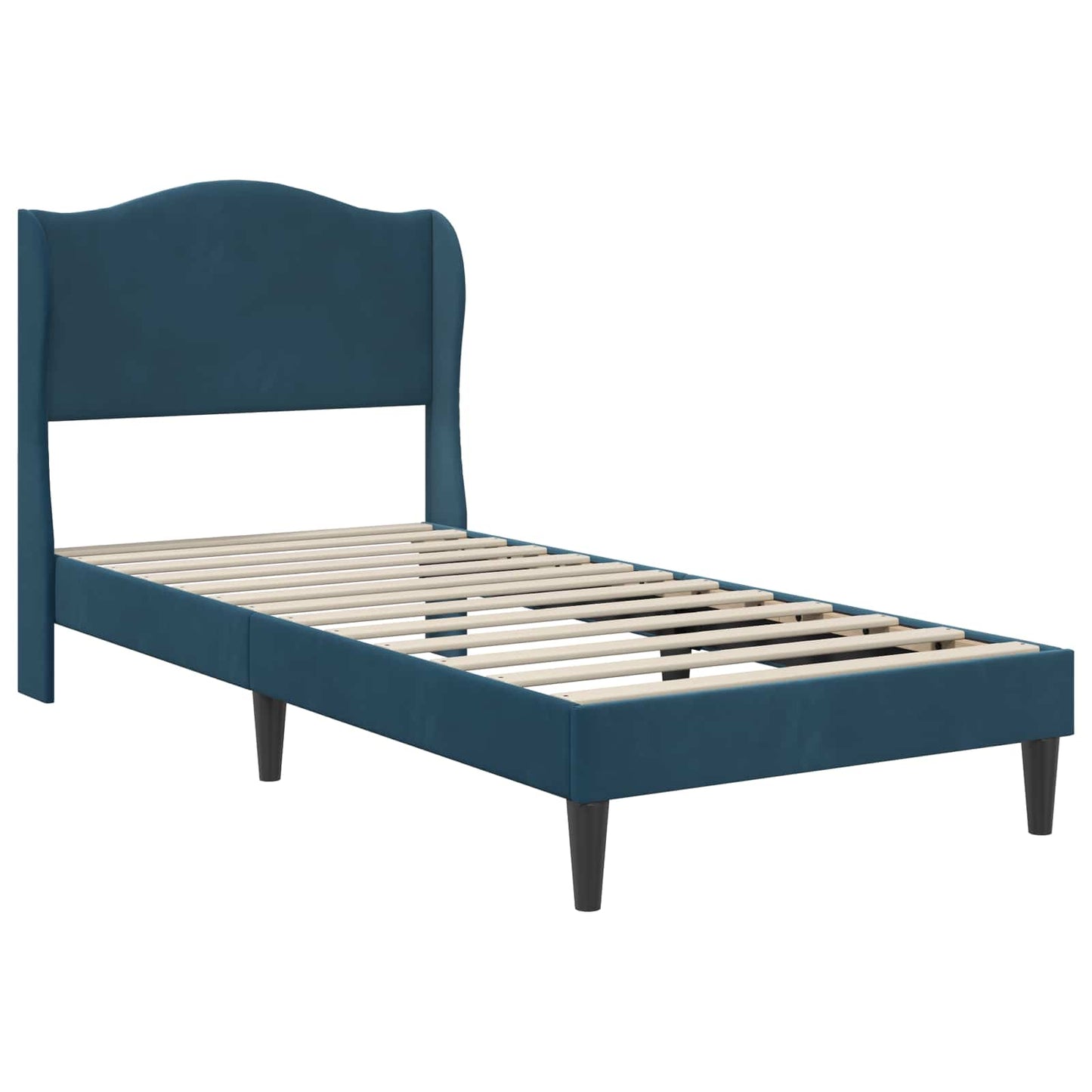 Struttura del letto con testiera Blu 90 x 200 cm Velluto | homemem39