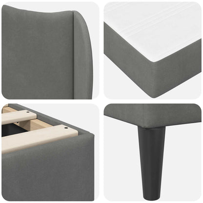 Struttura del letto Grigio Scuro 100 x 200 cm Velluto | homemem39