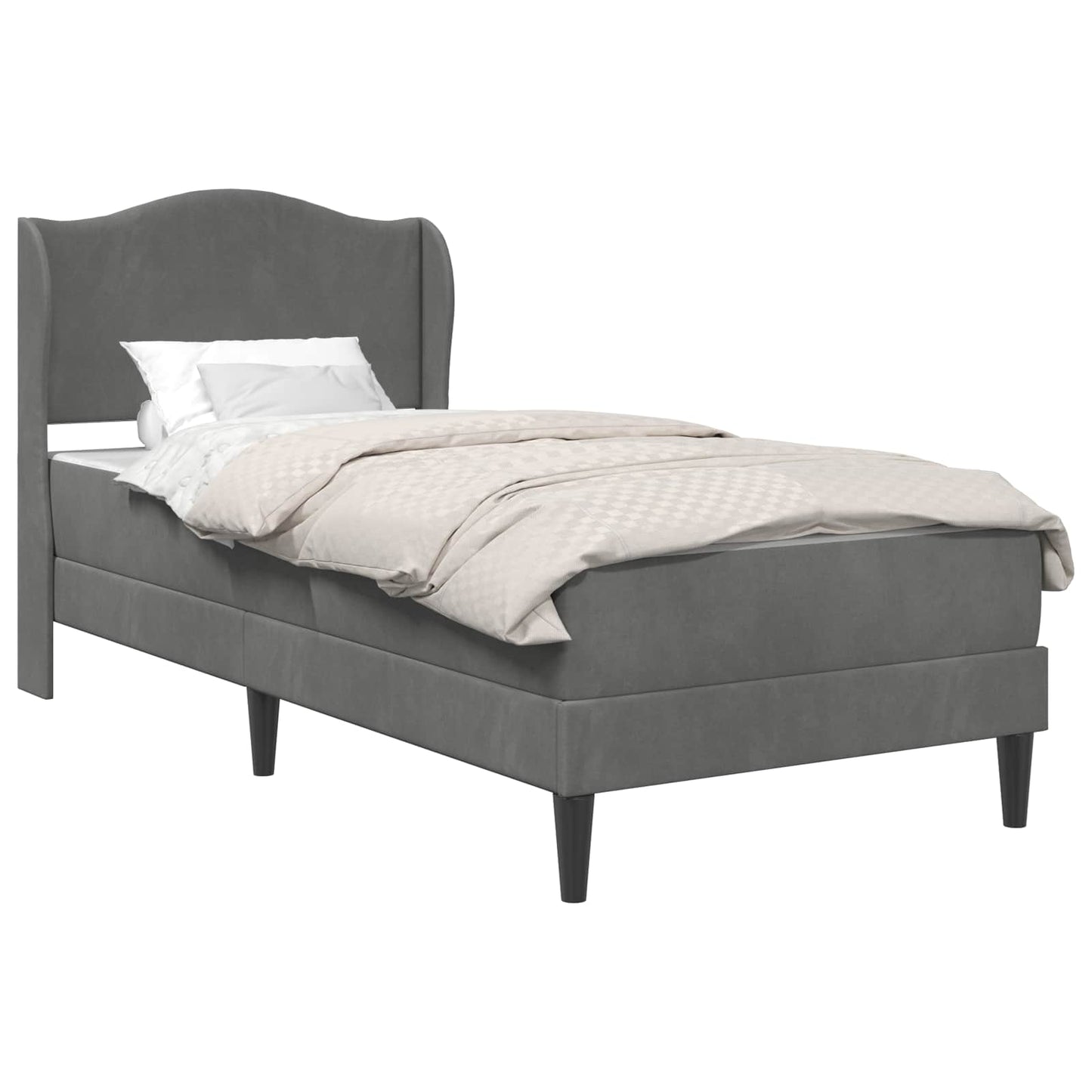Struttura del letto Grigio Scuro 100 x 200 cm Velluto | homemem39