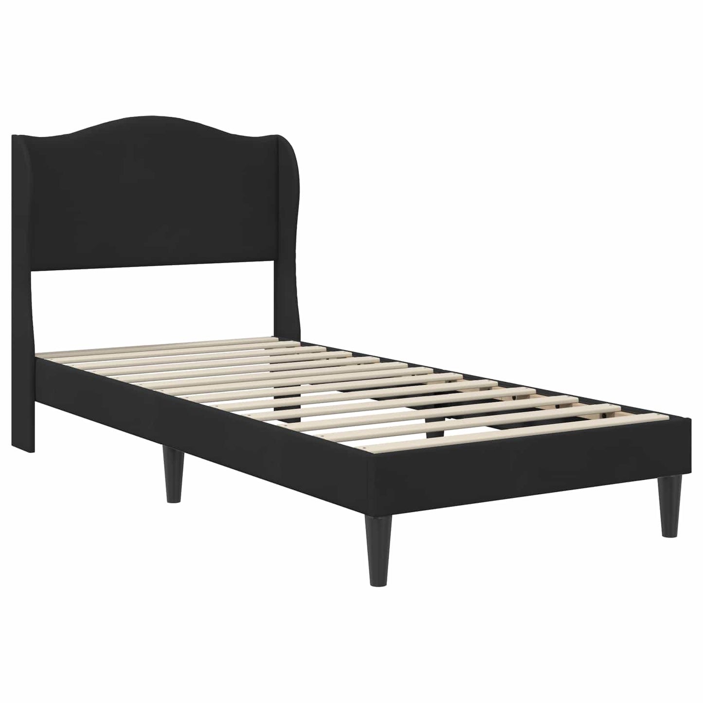 Struttura del letto con testiera Nero 100 x 200 cm Velluto | homemem39
