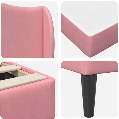 Struttura del letto 2 pcs Rosa 120 x 190 cm Velluto | homemem39